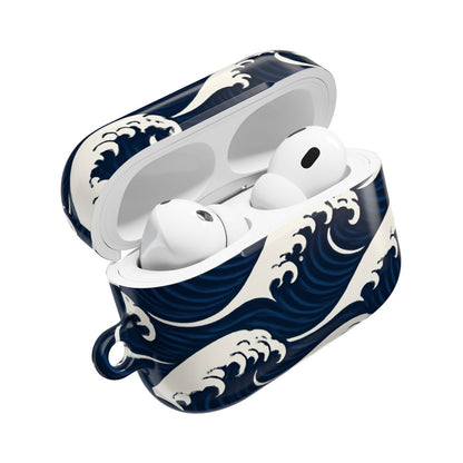 Japan Traditional Wave Crest Motif Earphone Case