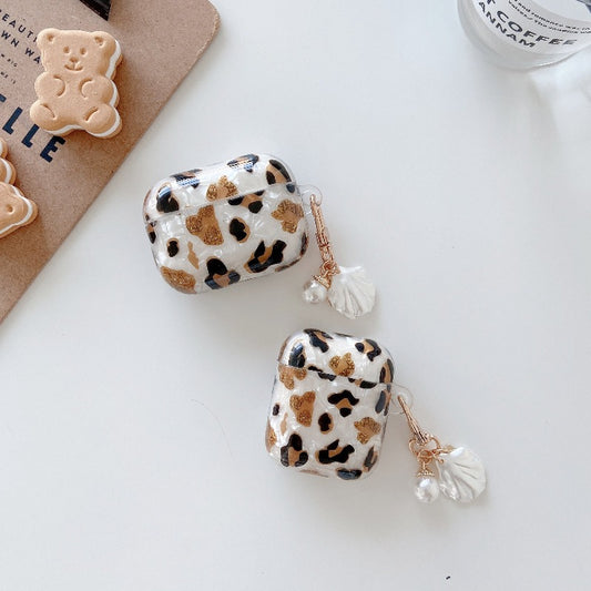 Airpods Leopard Shell pattern with pendant