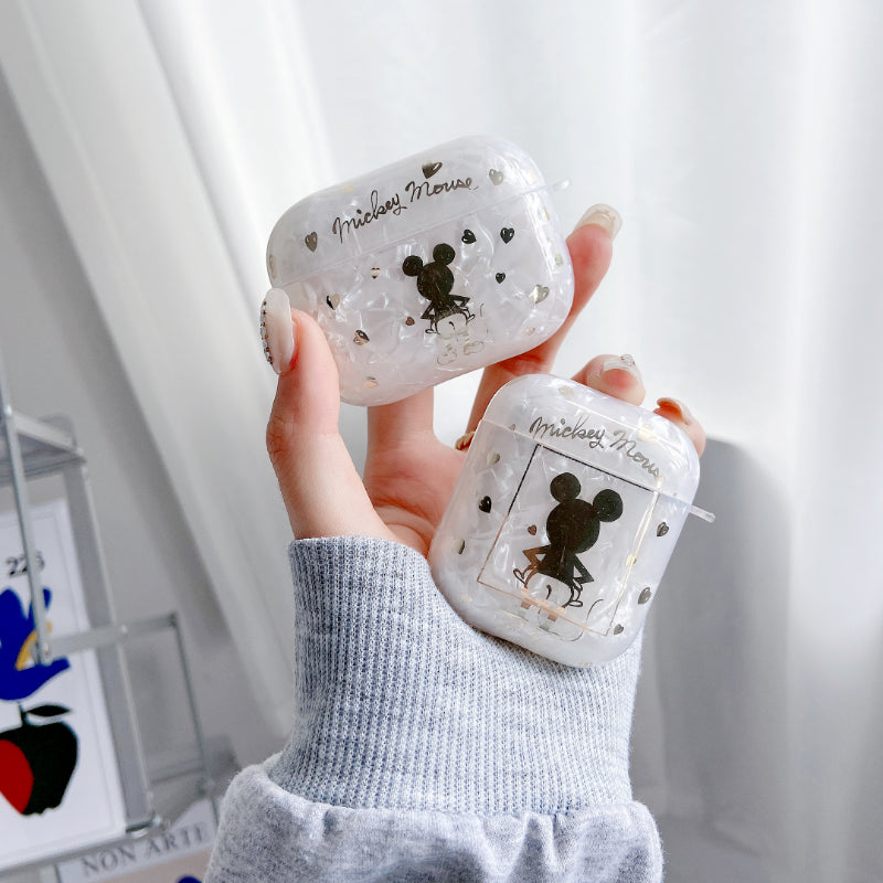 Heart Mickey Electorate Shell Earphones Case