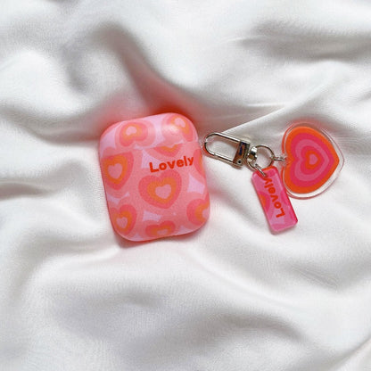 Airpods Pink love Heart Case with Pendant