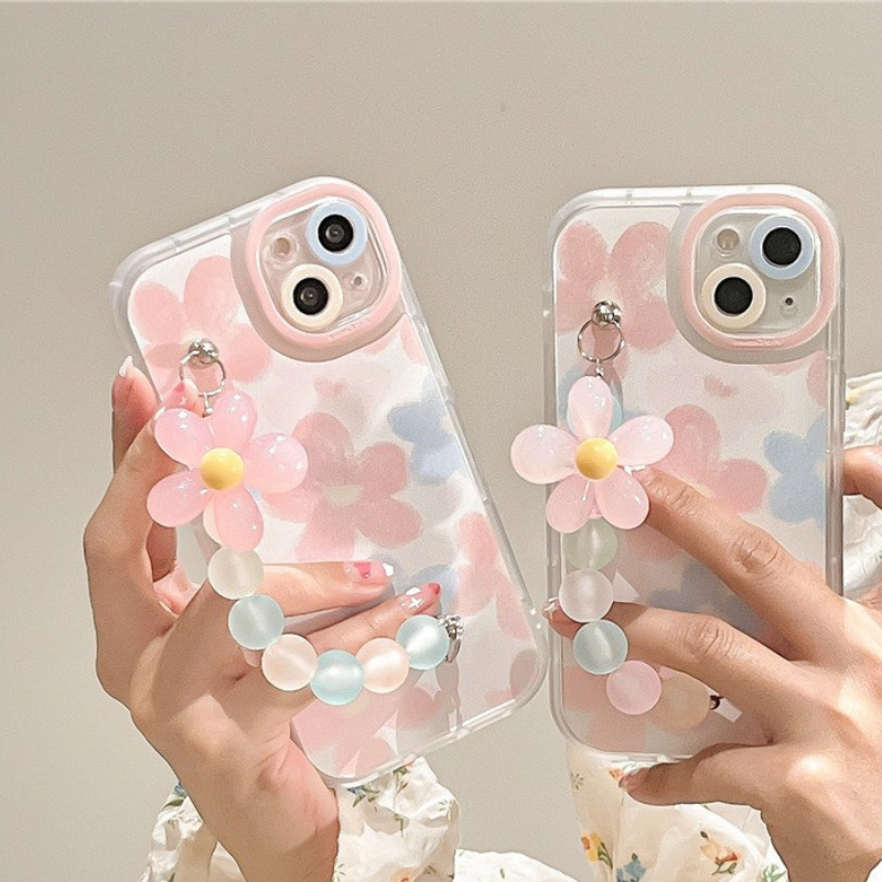 Candy Color Flower Bracelet Phone Case For iPhones