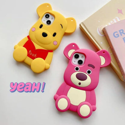 Silicon Cute Bear iPhone Case