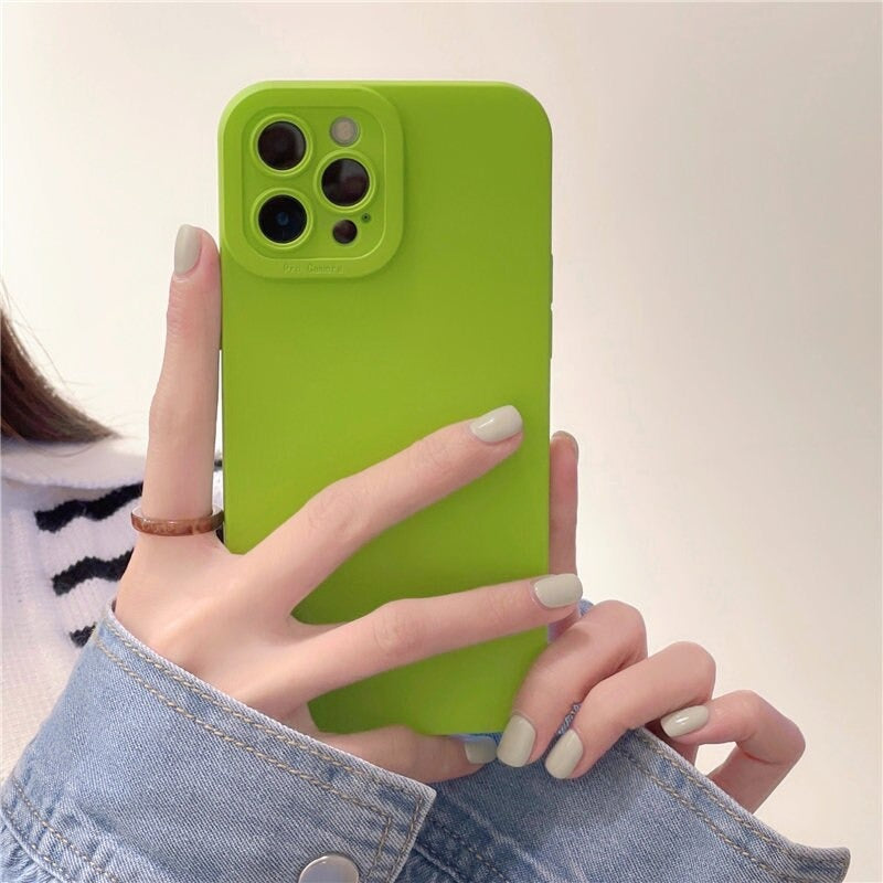 Camera Protection Silicone Soft Shockproof Matte Phone Case For iPhone