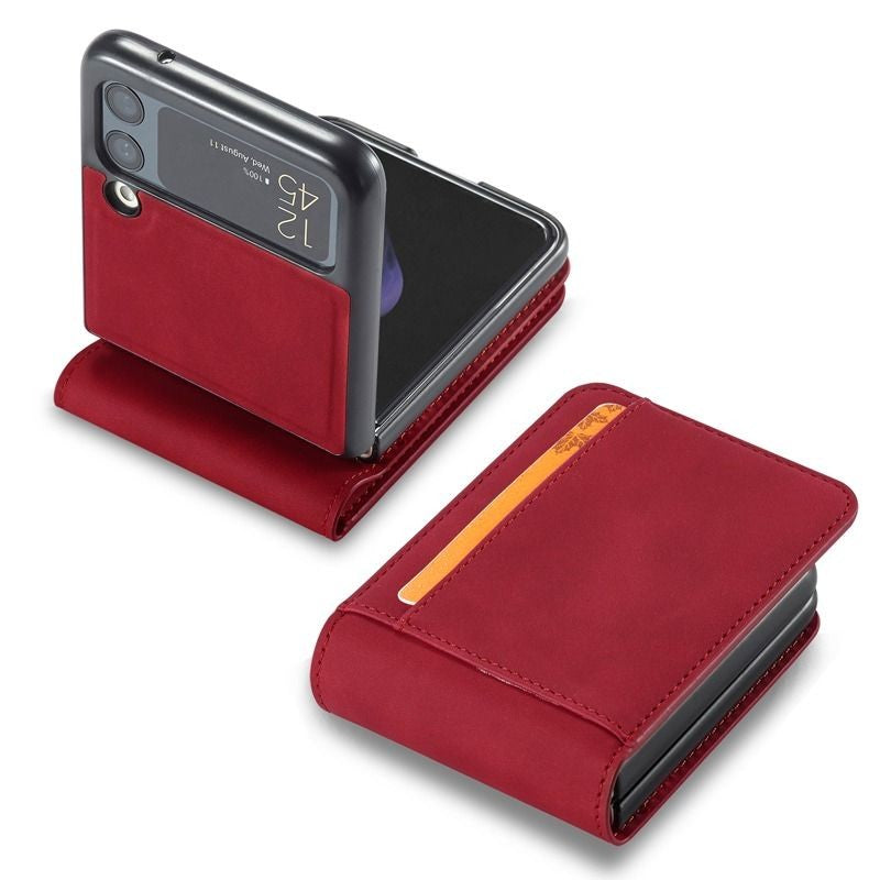 Leather Wallet Case For Samsung Galaxy Z Flip 3 4 With Card Slot