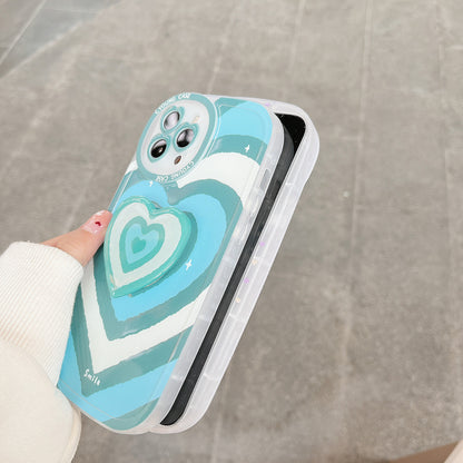 Cute Colorful Hearts Case with Pop-up Holder For iPhones