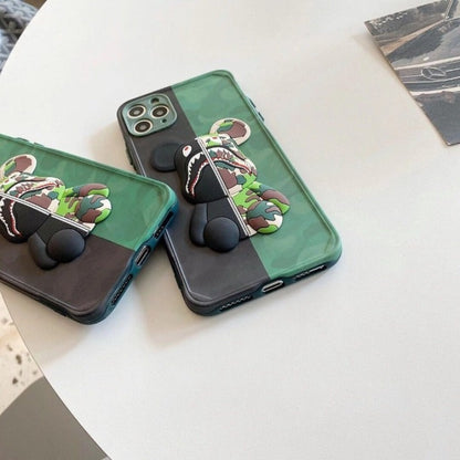 Two Tone Patchwork Evil Bear Phone Case