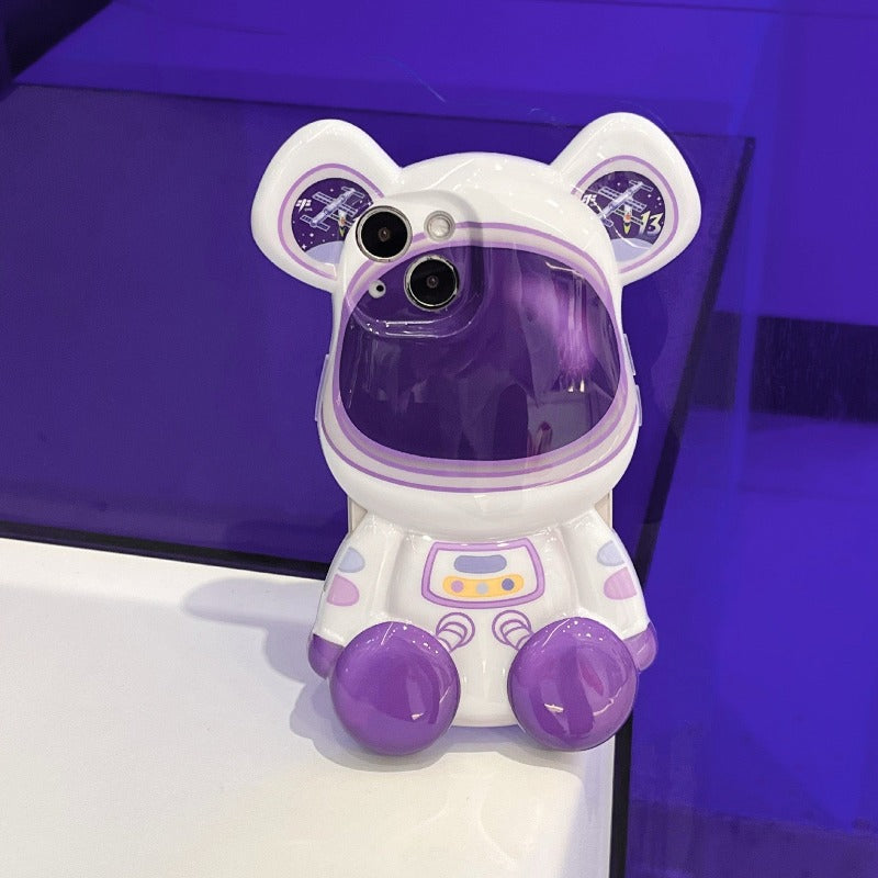 Purple Astronaut 3D iPhone Cases