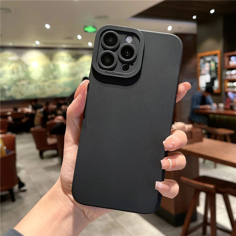 Shockproof Matte Silicone Soft Camera Protection Phone Case For iPhone