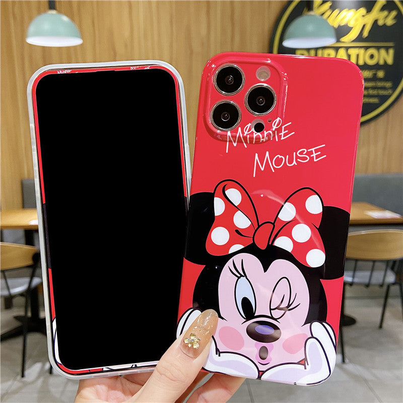 Cartoon iPhone Case With Tempered Glass Screen Protector