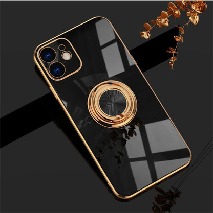 Electroplate Solid Fashion Magnet Ring Holder iPhone Case