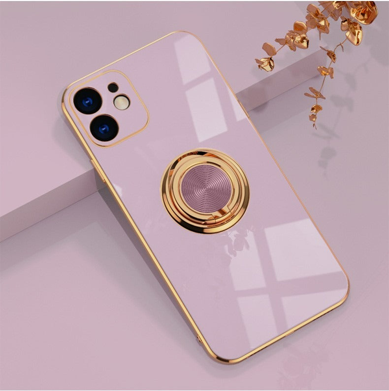 Electroplate Solid Fashion Magnet Ring Holder iPhone Case