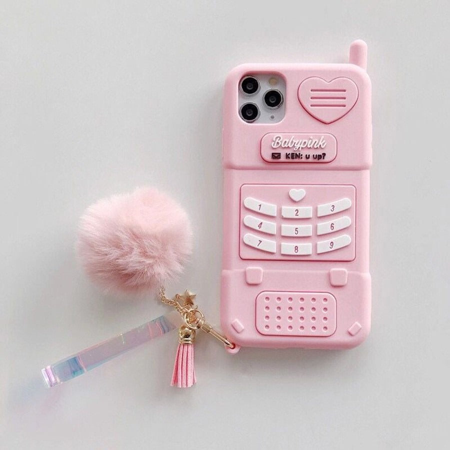 Cute 3D Old Mobile Phone Design case for iPhone