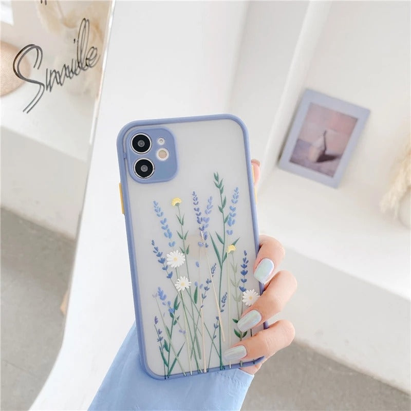 Flowers Pattern Frosted iPhone Case