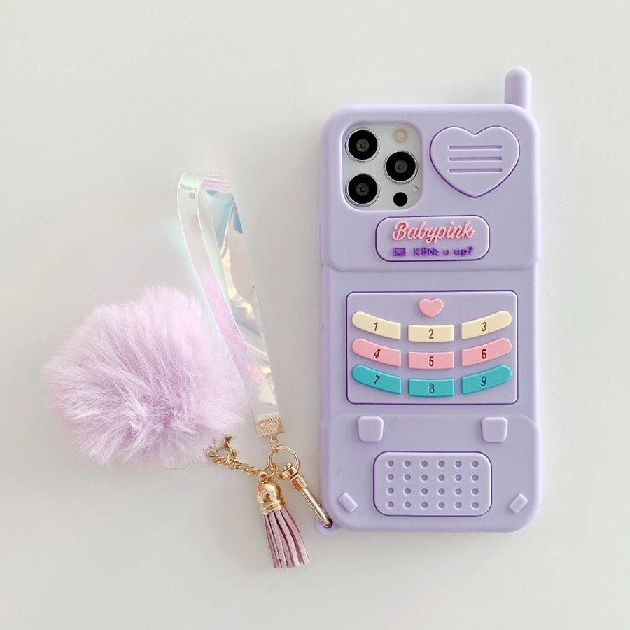 Cute 3D Old Mobile Phone Design case for iPhone