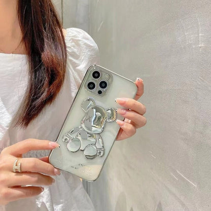 Electroplated Transparent Bear iPhone Case