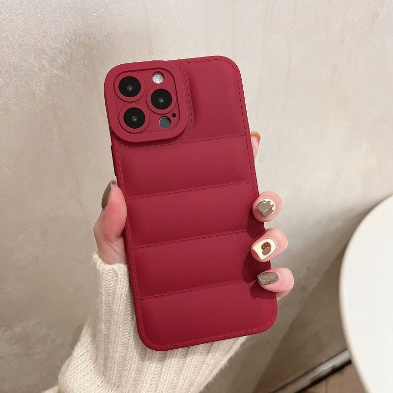 3D Cotton Down Jacket Design Phone Cases For iPhones