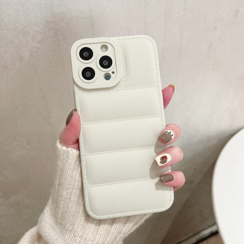 3D Cotton Down Jacket Design Phone Cases For iPhones