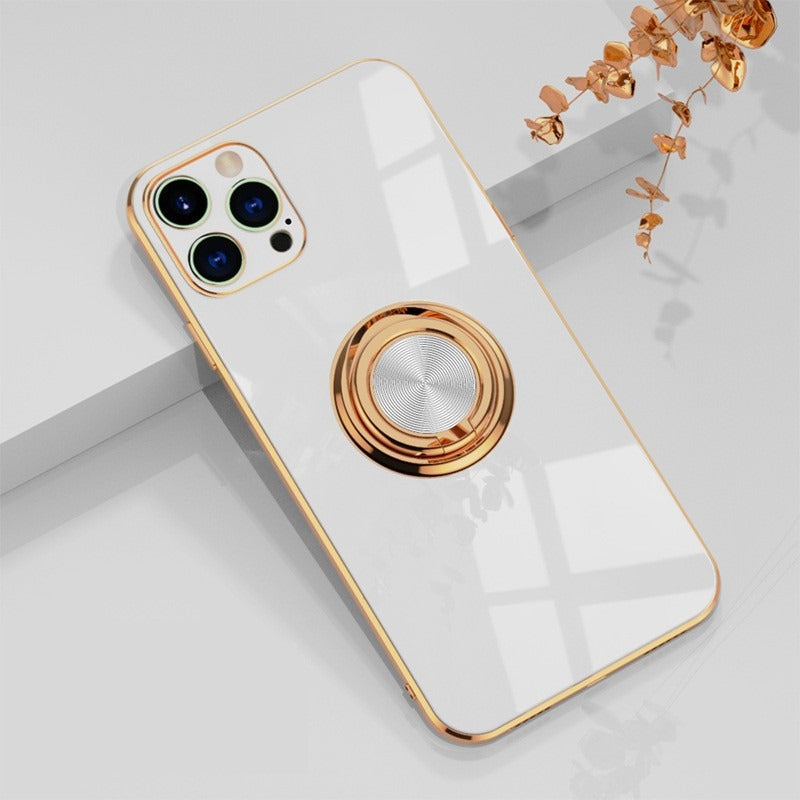 Electroplate Solid Fashion Magnet Ring Holder iPhone Case