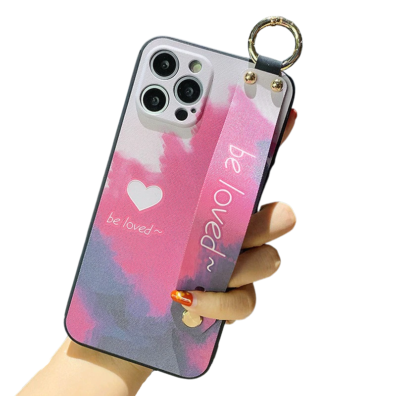 Splash Watercolor Mobile Case With Wrist Strap for iPhone