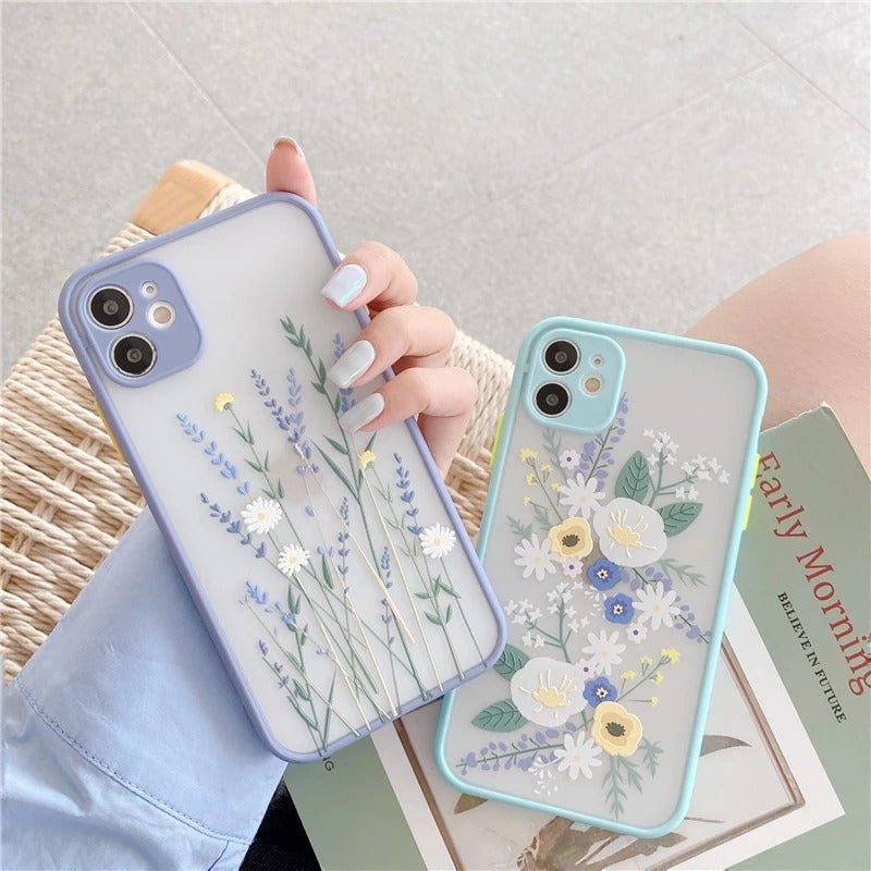 Flowers Pattern Frosted iPhone Case