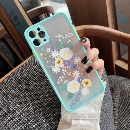 Flowers Pattern Frosted iPhone Case