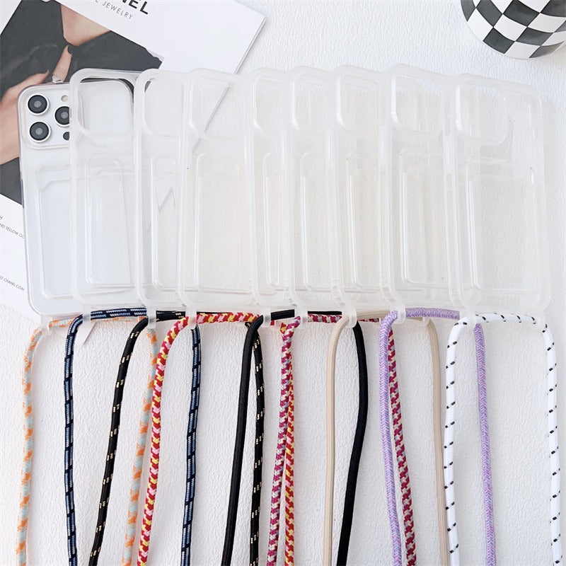 Crossbody Strap Lanyard Clear Case For iPhone