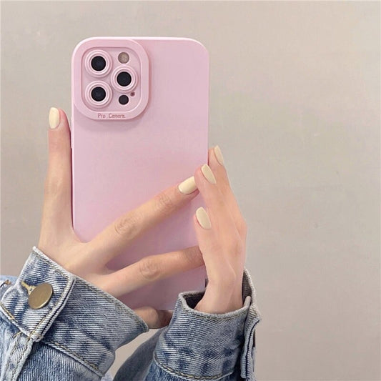 Camera Protection Silicone Soft Shockproof Matte Phone Case For iPhone