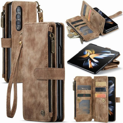 Heavy Duty Leather Case With Card Holder For Samsung Galaxy Z Fold 3 & 4