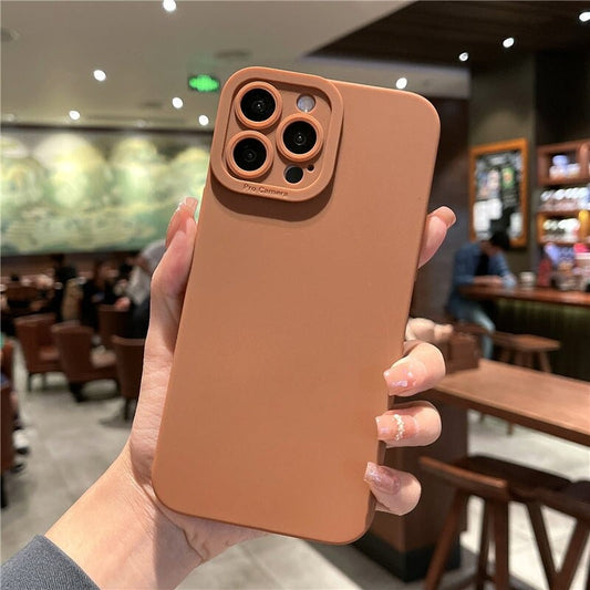 Shockproof Matte Silicone Soft Camera Protection Phone Case For iPhone