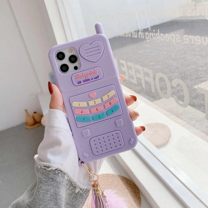 Cute 3D Old Mobile Phone Design case for iPhone