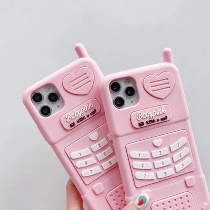 Cute 3D Old Mobile Phone Design case for iPhone