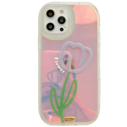 Laser Flower Shockproof Cell Phone Case For iPhones