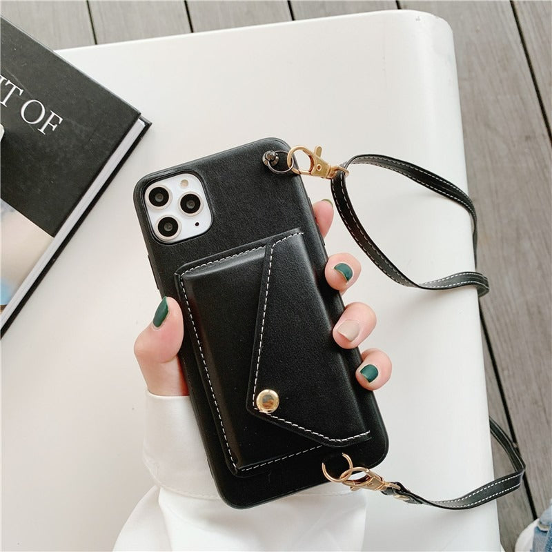 New Design Card Slot PU Leather Case For iPhones