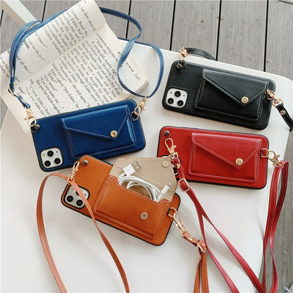 New Design Card Slot PU Leather Case For iPhones