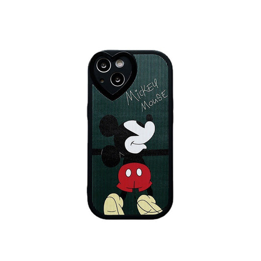 Heart Leans Mickey Cartoon iPhone Case