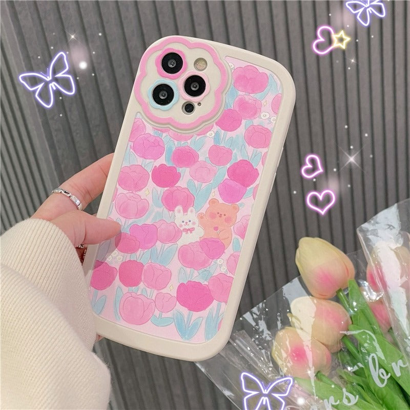 Shockproof Flower Print Soft Silicon Phone Case For iPhones