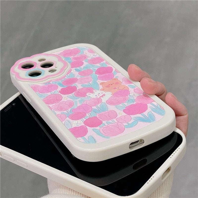 Shockproof Flower Print Soft Silicon Phone Case For iPhones