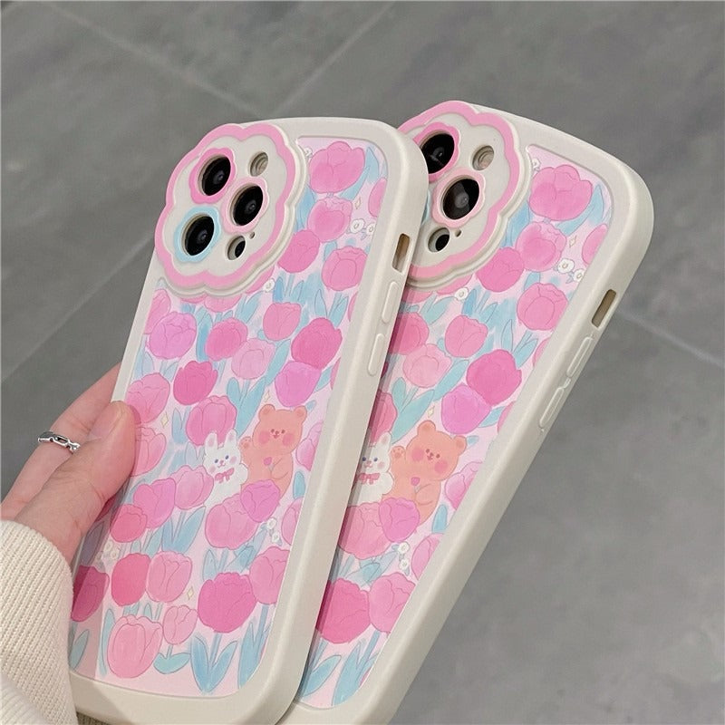 Shockproof Flower Print Soft Silicon Phone Case For iPhones