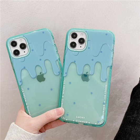 Mint Ice Cream Soft TPU Phone Case For iPhones